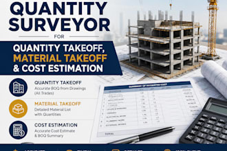 do cost estimation, material take off and your quantity surveyor