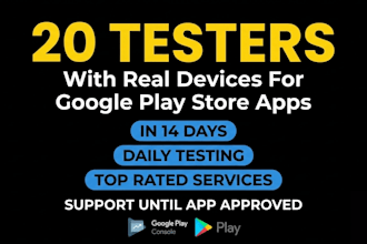 do app user testing report with 20 testers