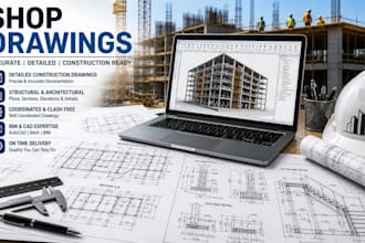 shop drawings for construction, cad drafting and structural detailing services