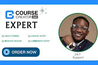 setup course creator 360 course cc360 automation cc360 landing page sales funnel