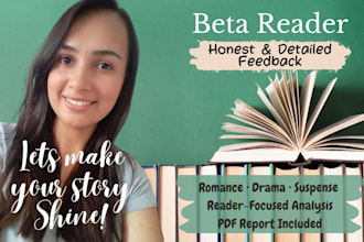 beta read your romance, thriller or drama manuscript