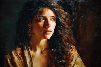 digital portrait painting, oil painting style , portrait