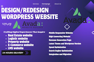 design redesign your wordpress website using avada website builder in 24 hours