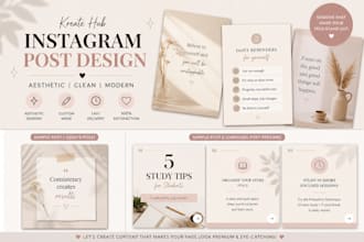 create aesthetic instagram content and post using canva