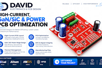 design high current, gan and sic power electronics pcb, power routing pcb
