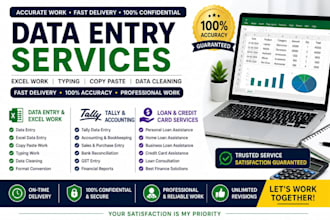 do data entry, typing and excel work