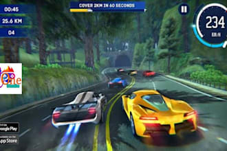 develop a high quality extreme car racing game in unity for mobile and PC