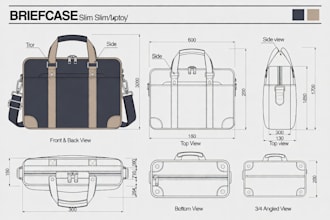 bag sketch, duffle flat sketch, bag tech pack, tote bag for manufacturing