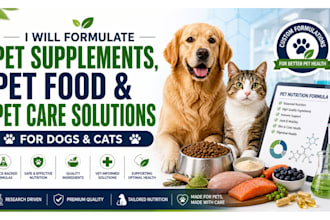 formulate pet supplements, pet food and pet care solutions for pets
