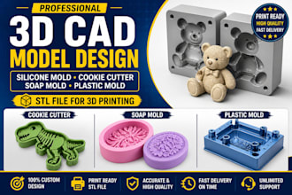 design 3d cad model 3d silicone mold printable cookie plastic soap mold stl file