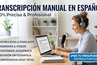 do a high quality spanish transcription for audio or video