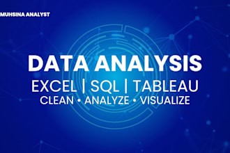 do data analysis, data cleaning and create excel dashboards