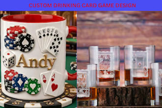 design custom drinking card game, party game or adult card deck