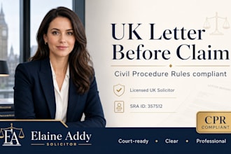 draft a cpr complaint UK letter before claim