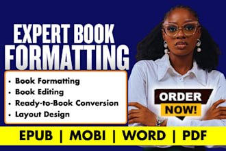 do cookbook formatting, recipe book layout design, and kdp ebook formatting