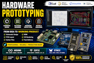 make hardware prototyping, schematic, pcb board designing, arduino, esp32, stm32