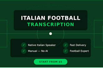 transcribe italian football audio or video accurately