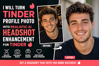 turn tinder profile photo into realistic ai headshot enhancement for tinder