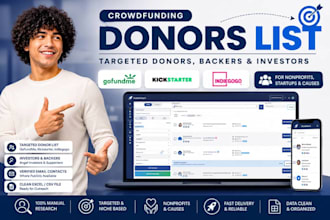 build verified donor and backer lists for nonprofits and crowdfunding campaigns