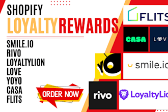 setup shopify loyalty rewards program smile io rivo loyaltylion love yoyo casa