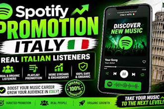 do italy spotify music promotion to organic real italian listeners and playlist