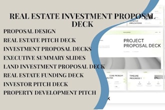 design real estate investment proposal deck and executive summary slides
