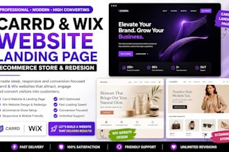 design carrd website landing page ecommerce store, wix peptide website redesign