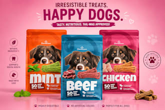 design professional packaging,  labels for pet and pet food products