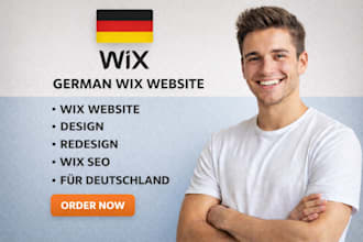 design a german wix website, wix website redesign, wix online store, wix studio