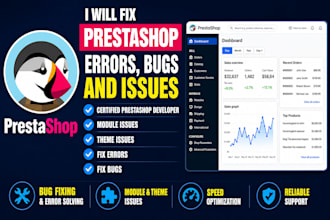 fix prestashop bug, errors, module issues and php problems fast