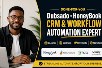 dubsado honeybook CRM setup workflow automation 17hats acuity scheduling