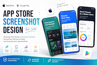 design premium app store and play store screenshots for mobile apps
