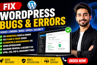 fix wordpress issues, fix errors, wordpress bug fix, fix wordpress website