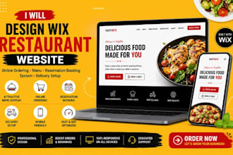 design wix restaurant website online ordering menu reservation booking website