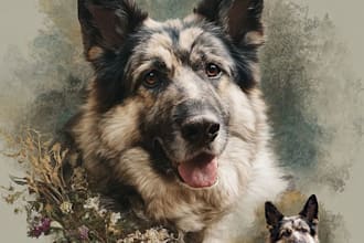 draw memorial pet portrait from photo