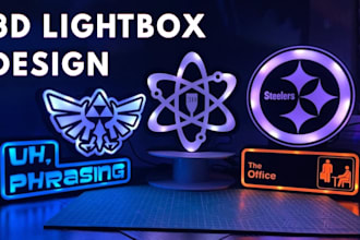 design 3d lightbox logo or keychain coaster stl 3mf for 3d printing fast