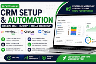 setup monday crm automation clickup trello crm setup