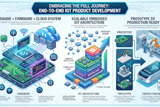 develop end to end iot product system with hardware firmware, cloud integration