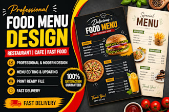 make food menu card design