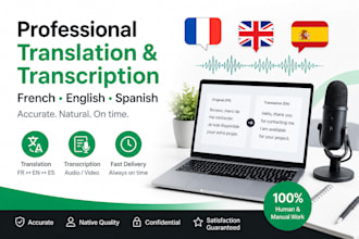 translation and transcription services french english spanish