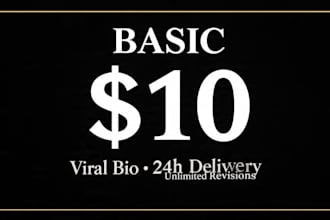 write 03 unique instagram bio tiktok bio profile description fast 12 hr delivery