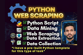 do python script for data automated scraping, web data scraper, data extraction