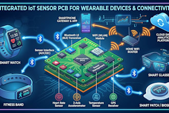 design embedded iot sensor pcb with bluetooth wifi  wearable devices