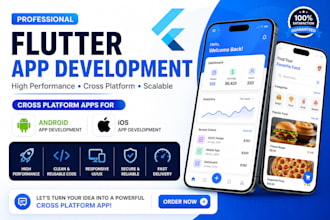 develop a flutter mobile app for android and ios
