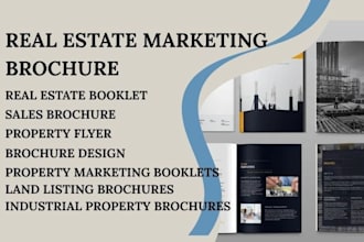 design real estate listing marketing brochure or property booklet