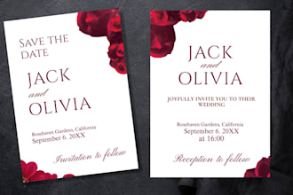 design timeless luxury wedding save the date with invitation suite