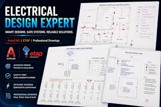 design electrical layout sld load calculation etap analysis