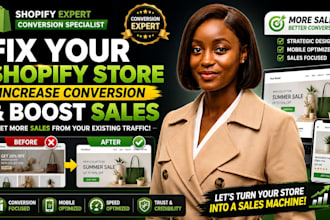 fix and redesign your shopify store to increase conversion rate and sales