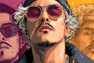 do album or single cover in my drawing style