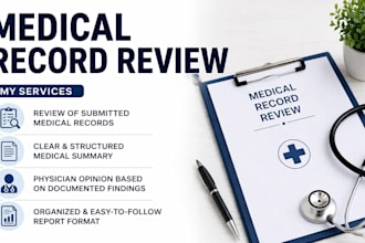 review medical records and provide expert opinion report